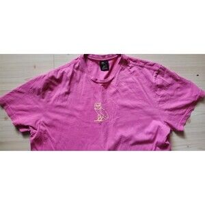 Octobers Very Own Classic Logo Hot Pink T-Shirt center logo size XL.